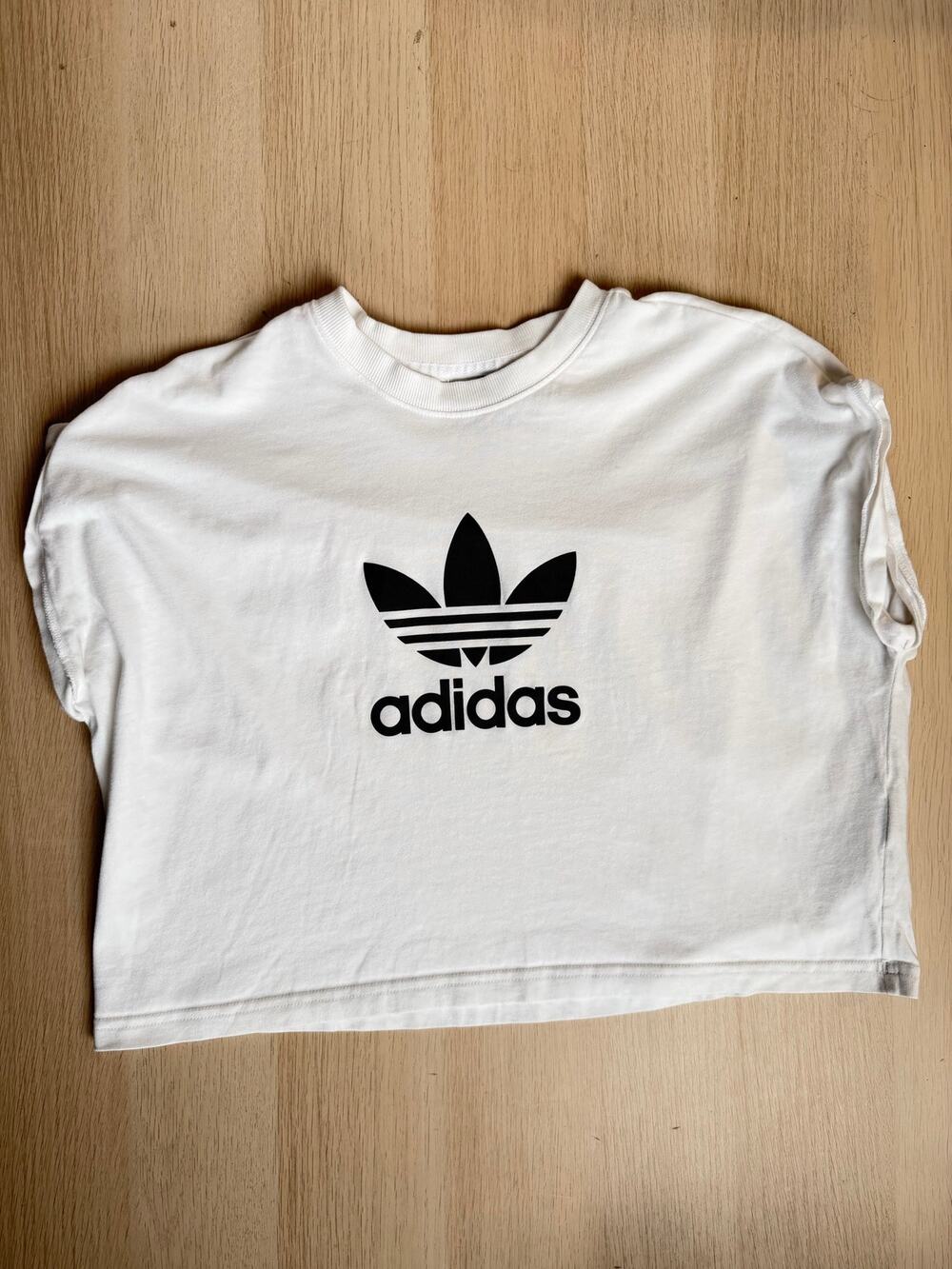 Adidas Trefoil Classic White Cropped T-Shirt - Size M - Mint
